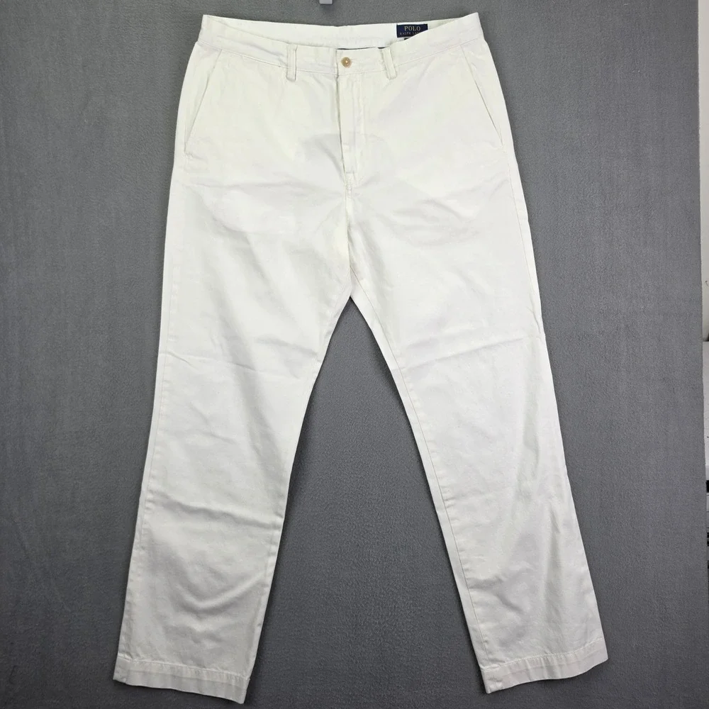 Polo Ralph Lauren Chino Pants Classic Fit White 35x32 Cotton Twill Flat Front